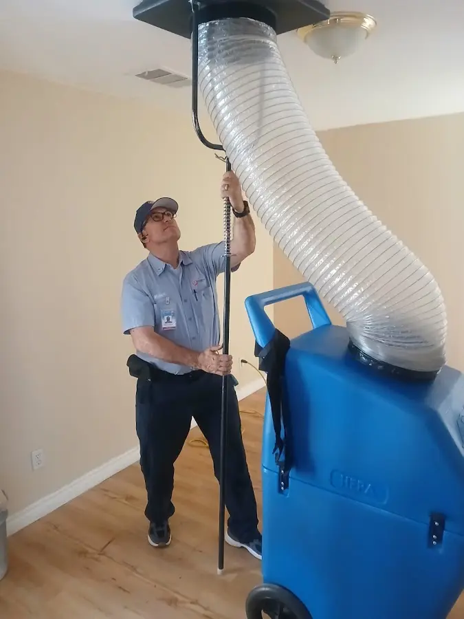 Mini Split Installation technician using HEPA equipment in Minnetonka